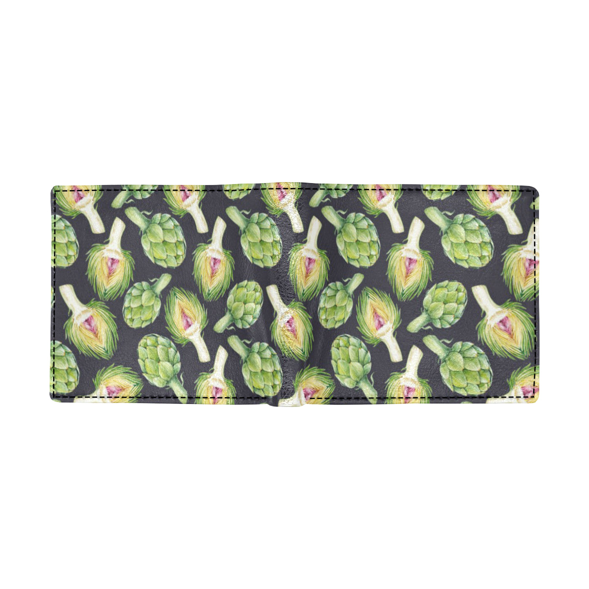 Artichoke Pattern Print Design 01 Men's ID Card Wallet