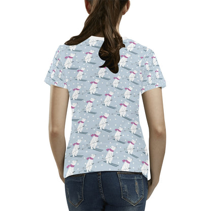 Ski Print Design LKS307 Women's  T-shirt