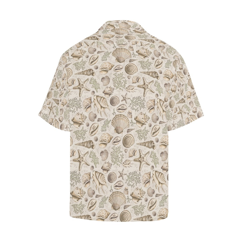 Seashell Print Design LKS304 Men's Hawaiian Shirt