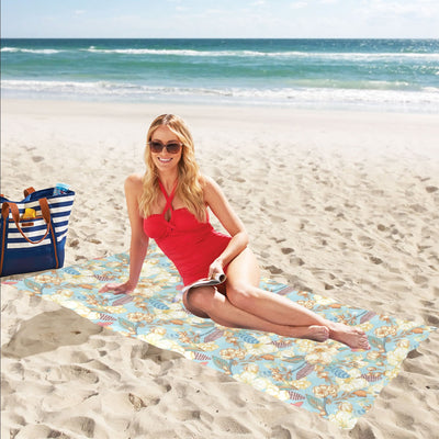 Summer Floral Print Design LKS302 Beach Towel 32" x 71"