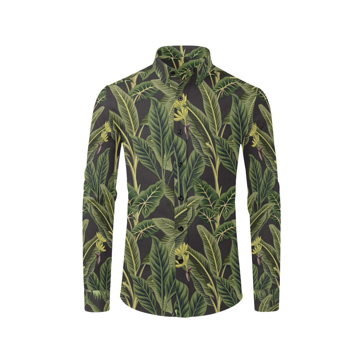Banana Leaf Pattern Print Design BL04 Men's Long Sleeve Shirt