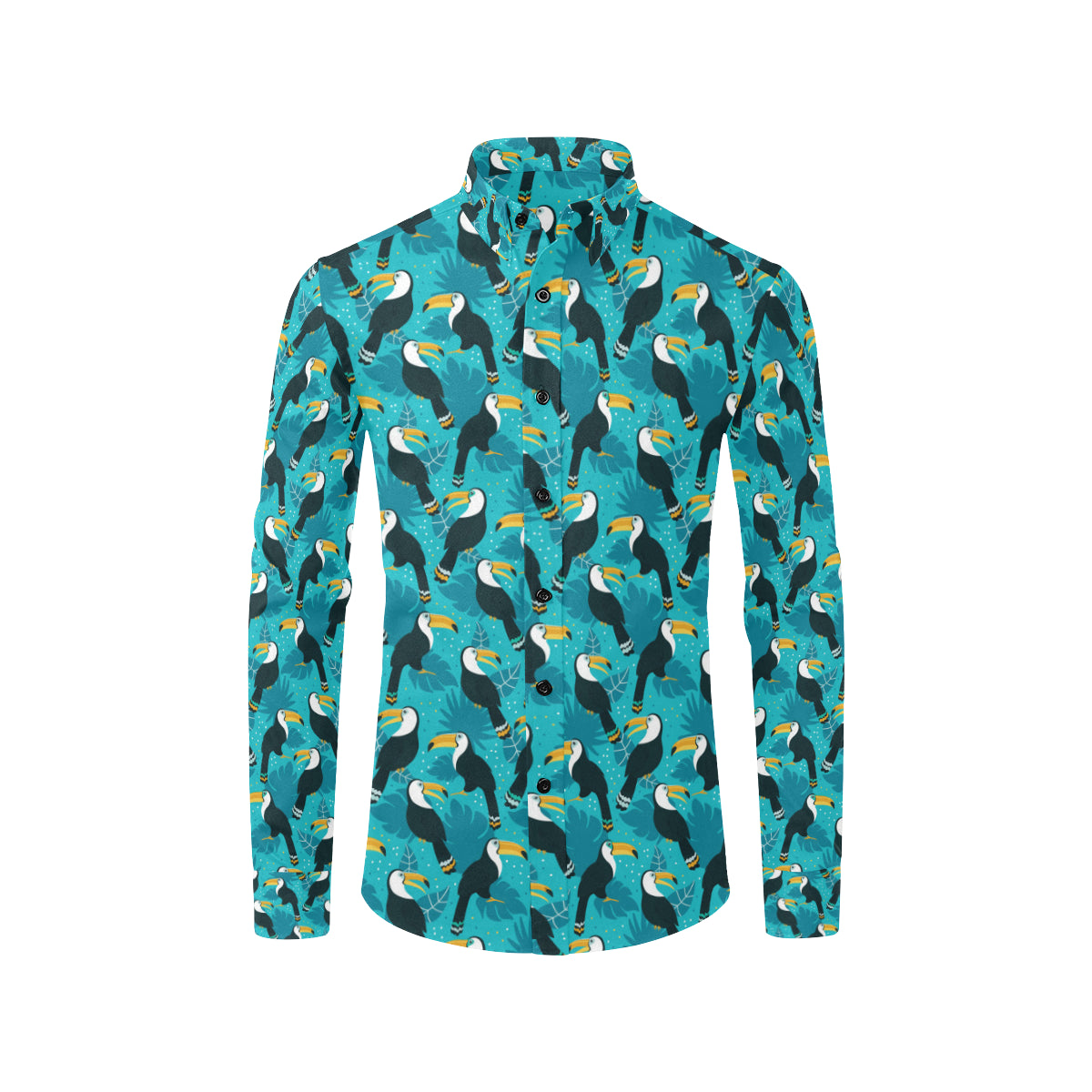 Toucan Parrot Pattern Print Men's Long Sleeve Shirt