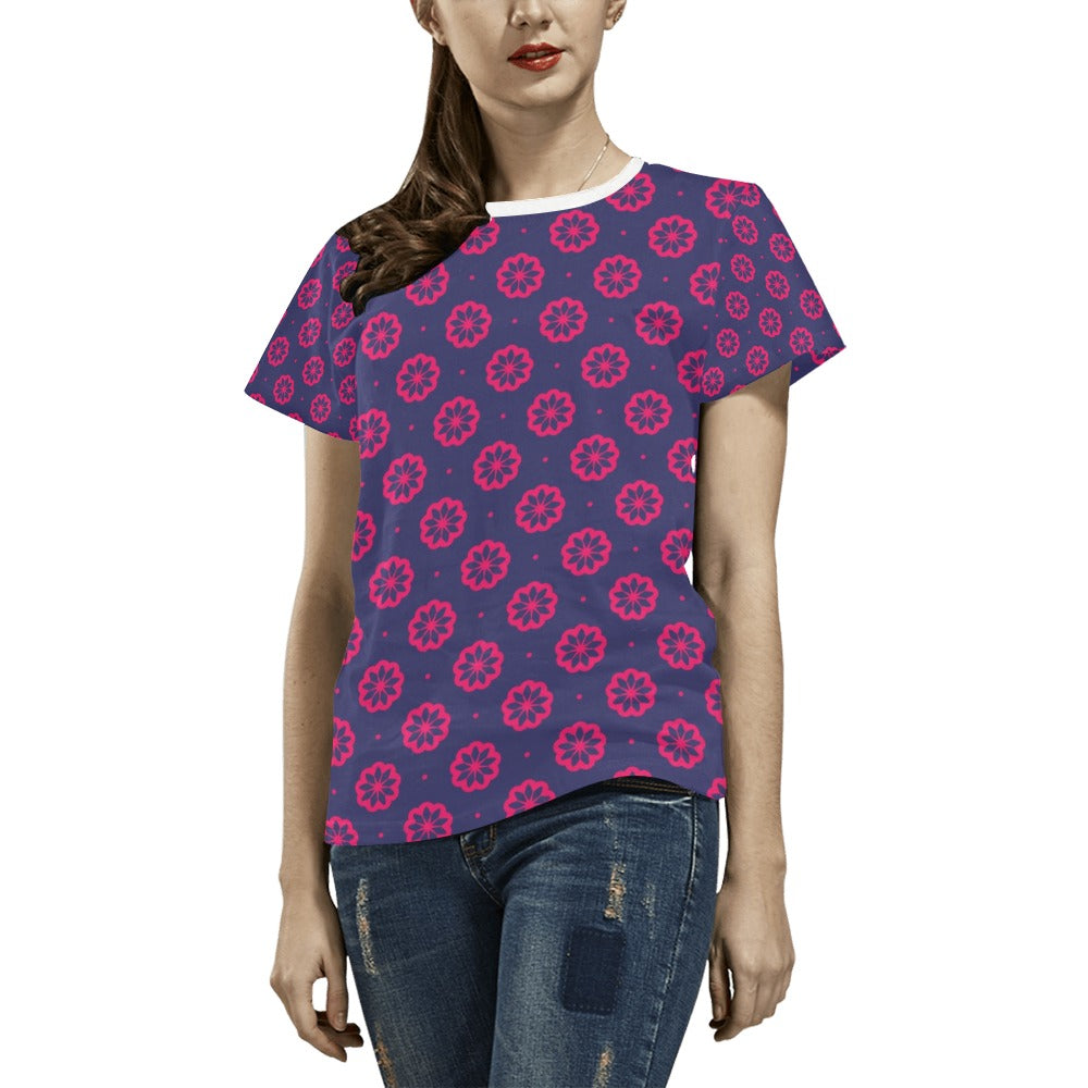 Water Lily Print Design LKS301 Women's  T-shirt