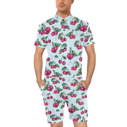 Cherry Pattern Print Design CH01 Men's Romper