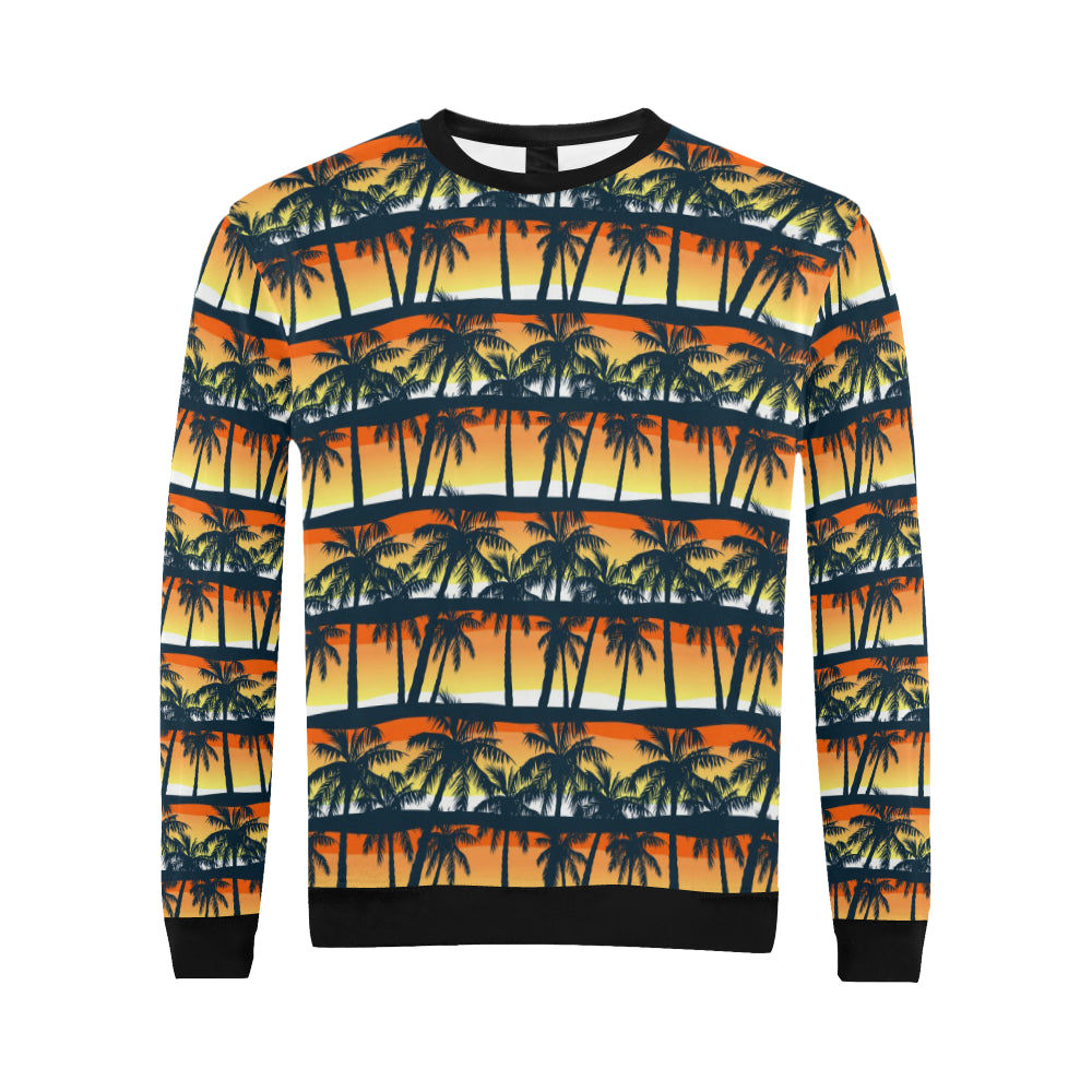 Palm Tree Pattern Print Design PT011 Men Long Sleeve Sweatshirt