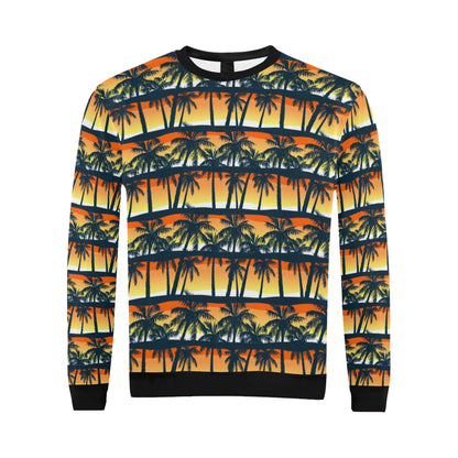 Palm Tree Pattern Print Design PT011 Men Long Sleeve Sweatshirt