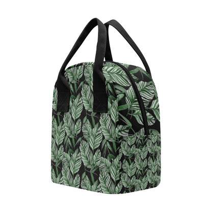 Palm Leaves Pattern Print Design PL09 Insulated Lunch Bag
