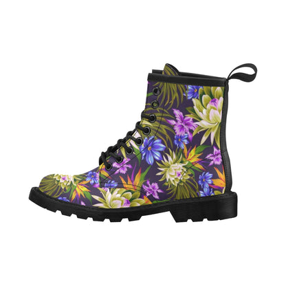Water Lily Pattern Print Design WL08 Women's Boots