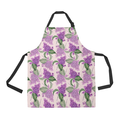 Lilac Pattern Print Design LI02 Apron with Pocket