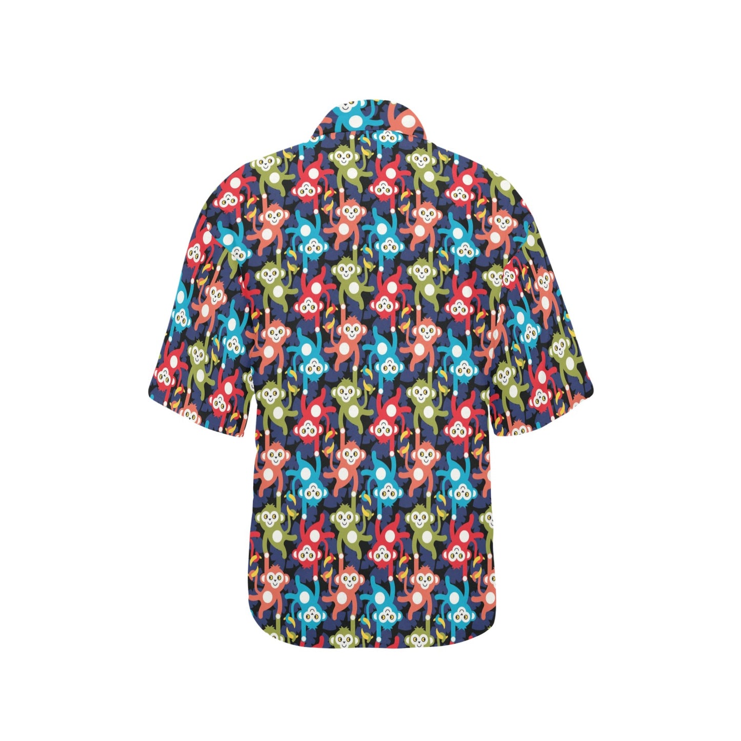 Monkey Colorful Design Themed Print Women's Hawaiian Shirt