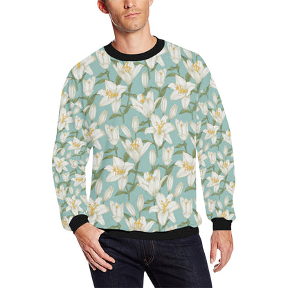 Lily Pattern Print Design LY09 Men Long Sleeve Sweatshirt