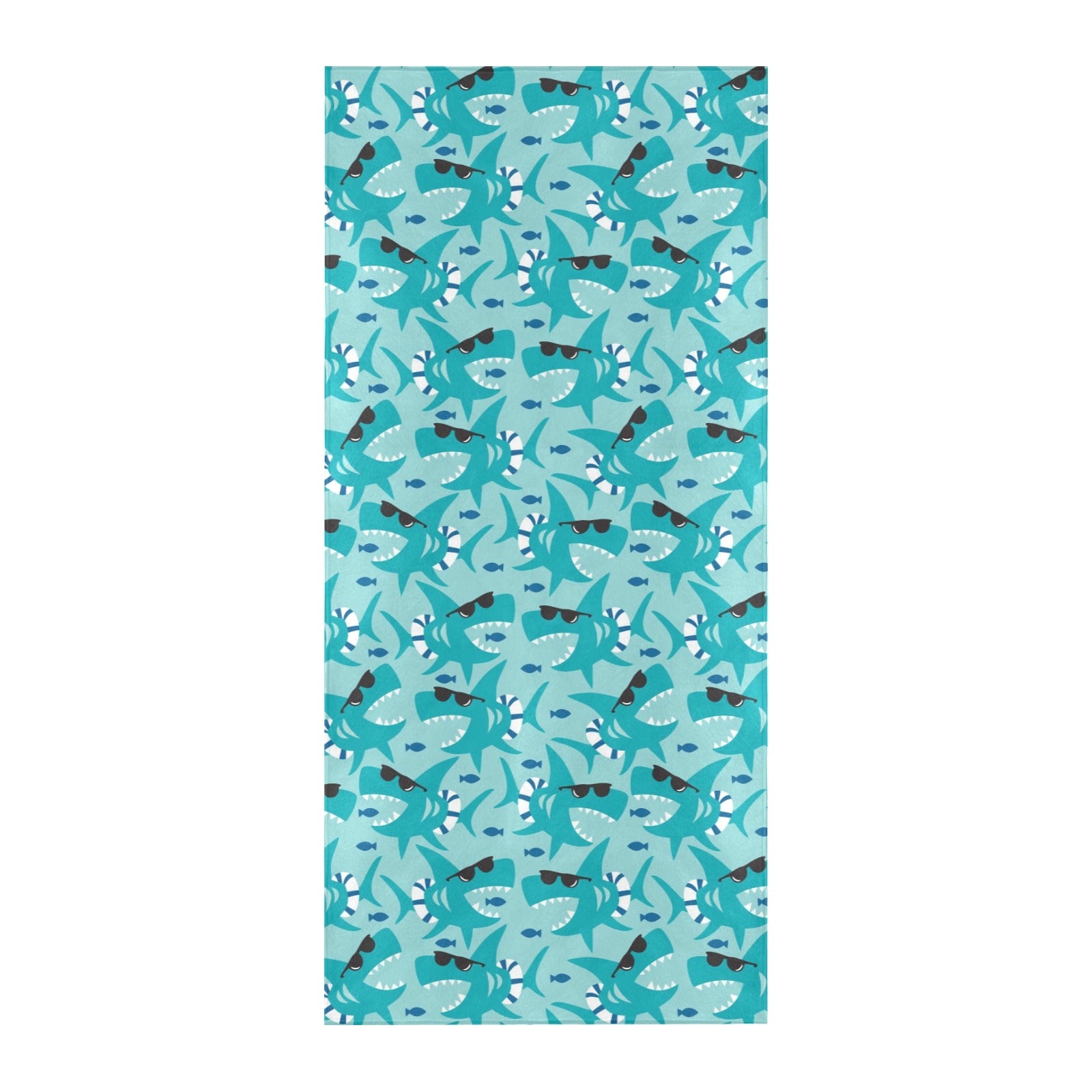 Shark Cute Print Design LKS302 Beach Towel 32" x 71"