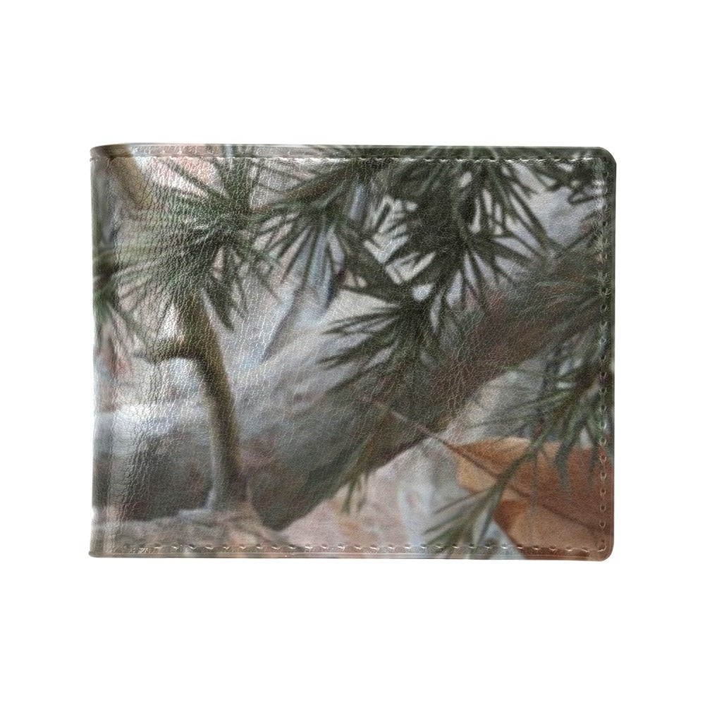 Camo Realistic Tree Forest Pattern Men's ID Card Wallet