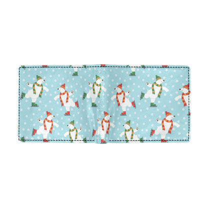 Polar Bear Pattern Print Design PB07 Men's ID Card Wallet