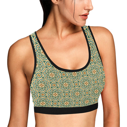 Cross Pattern Print Design 01 Sports Bra