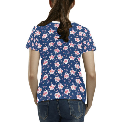 Sakura Print Design LKS306 Women's  T-shirt
