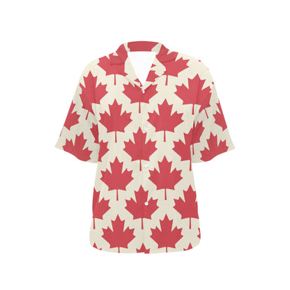 Maple Leaf Pattern Print Design 03 Women's Hawaiian Shirt