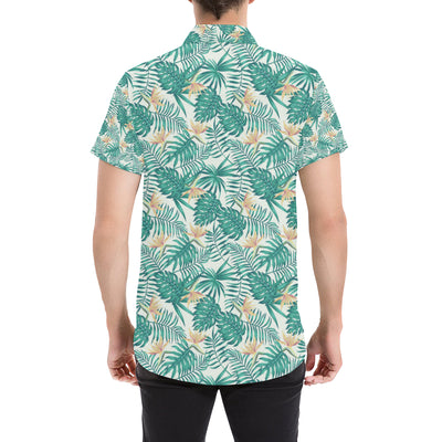 Bird Of Paradise Pattern Print Design 05 Men's Short Sleeve Button Up Shirt