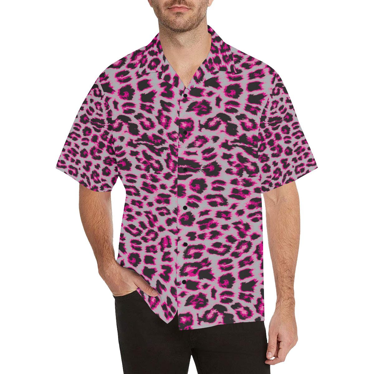 Leopard Pattern Print Design 02 Men's Hawaiian Shirt