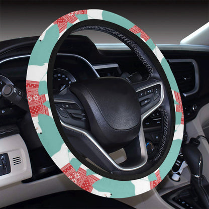 Polar Bear Pattern Print Design A04 Steering Wheel Cover with Elastic Edge