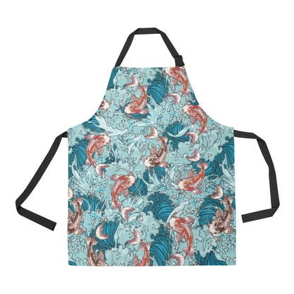 KOI Fish Pattern Print Design 05 Apron with Pocket