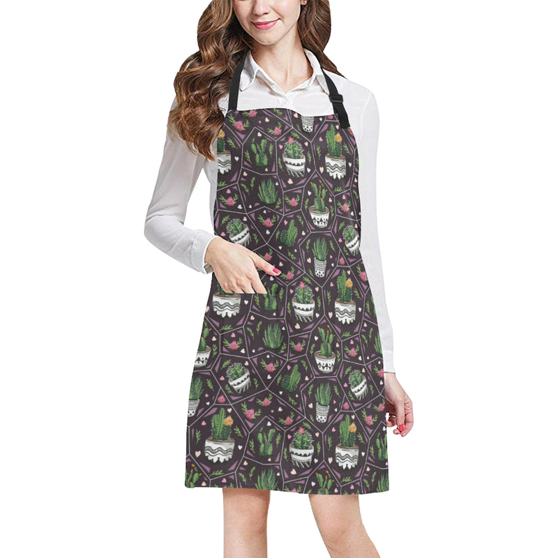 Cactus Pattern Print Design 03 Apron with Pocket