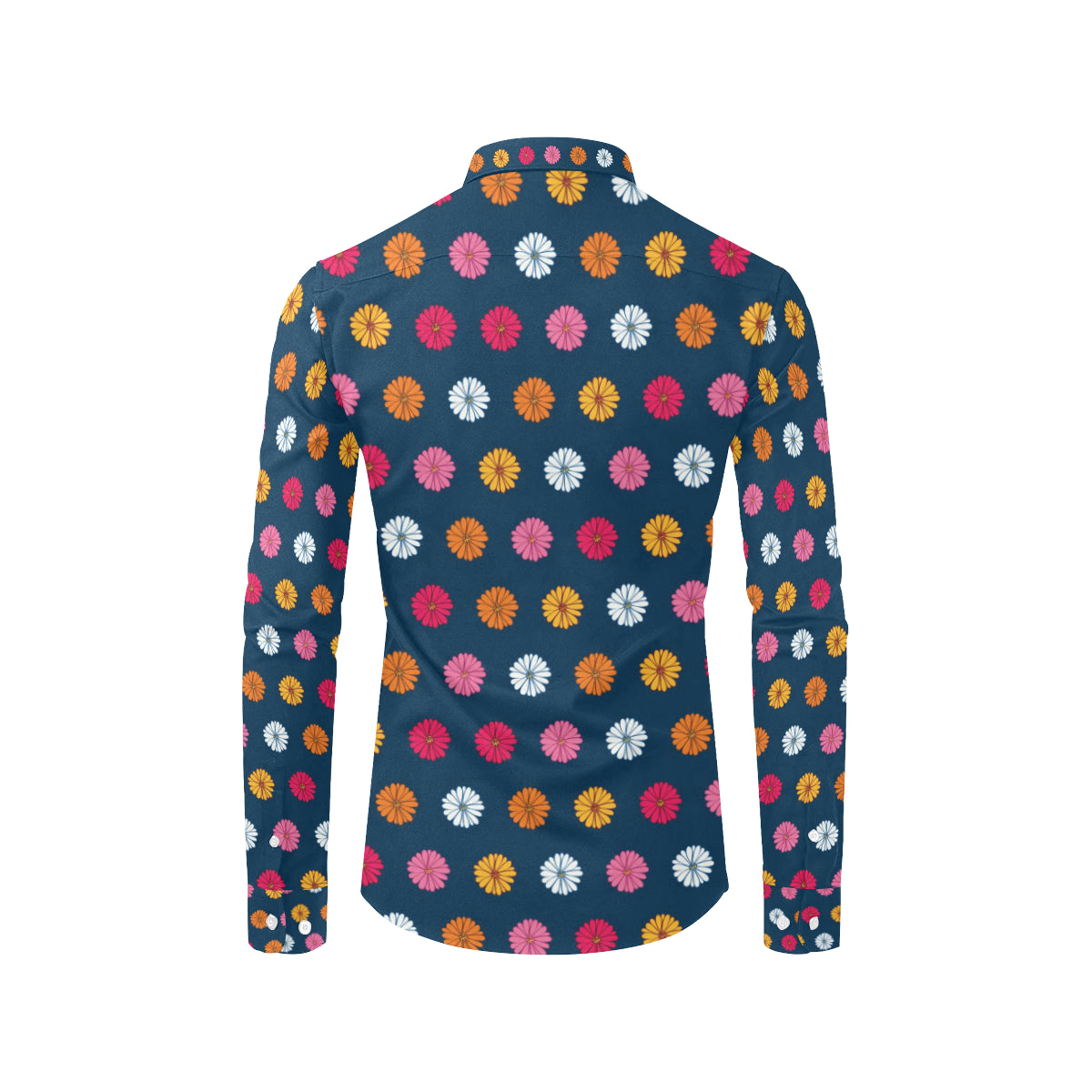 Gerberas Pattern Print Design GB06 Men's Long Sleeve Shirt