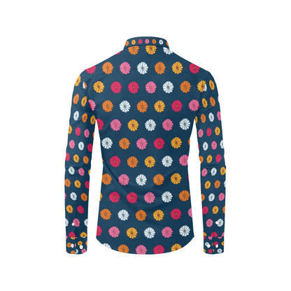 Gerberas Pattern Print Design GB06 Men's Long Sleeve Shirt
