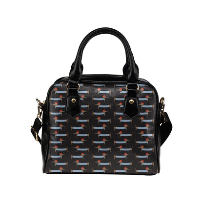 Dachshund Pattern Print Design 04 Shoulder Handbag