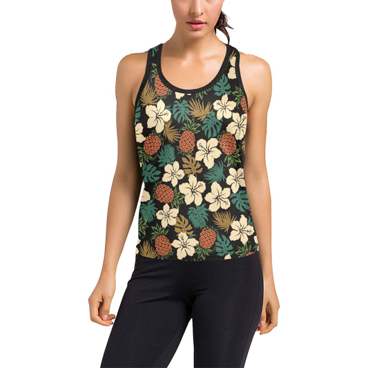 Hawaiian Themed Pattern Print Design H08 Women's Racerback Tank Top