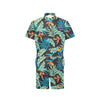 Tropical Palm Leaves Hawaiian Flower Men's Romper