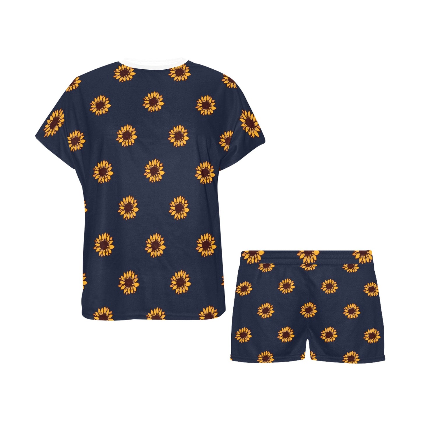 Sunflower Print Design LKS304 Women's Short Pajama Set