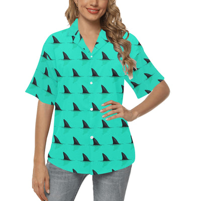 Shark Fin Pattern Women's Hawaiian Shirt