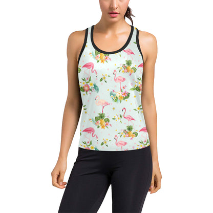 Flamingo Sweet Pattern Women's Racerback Tank Top