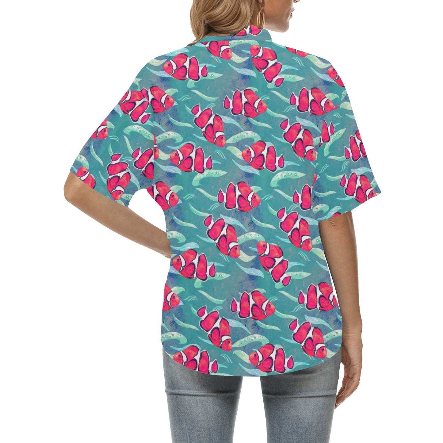 Clownfish Pattern Print Design 02 Women's Hawaiian Shirt