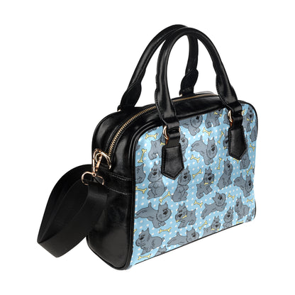 Schnauzers Pattern Print Design A02 Shoulder Handbag
