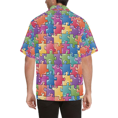 Puzzle Pattern Print Design A05 Men's Hawaiian Shirt