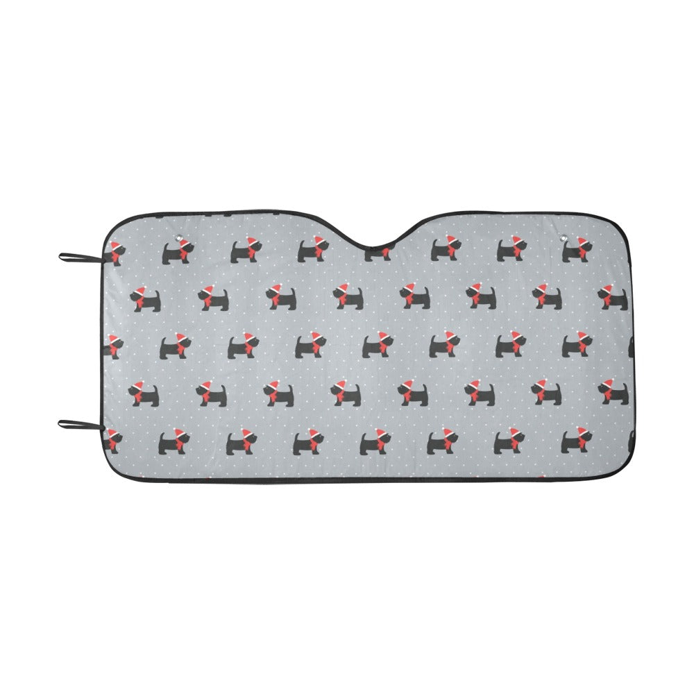 Scottish Christmas Themed Terriers Print Design LKS3018 Car front Windshield Sun Shade