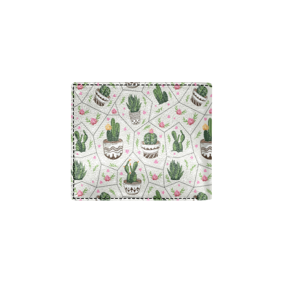 Cactus Pattern Print Design 04 Men's ID Card Wallet