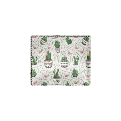 Cactus Pattern Print Design 04 Men's ID Card Wallet