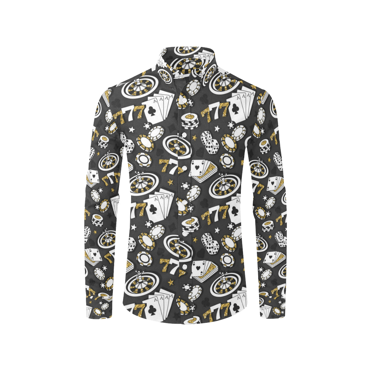 Casino Pattern Print Design 05 Men's Long Sleeve Shirt