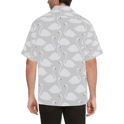 Swan Pattern Print Design 02 Men's Hawaiian Shirt