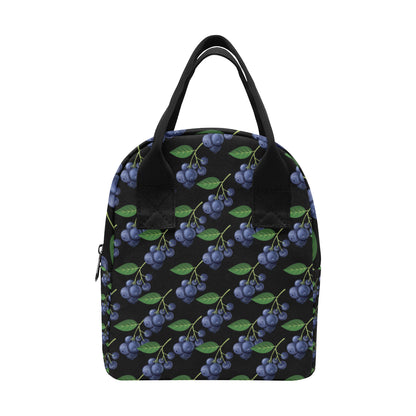 Blueberry Pattern Print Design BB01 Insulated Lunch Bag