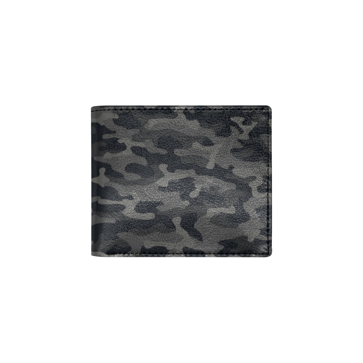 Camo Black Pattern Print Design 02 Men's ID Card Wallet