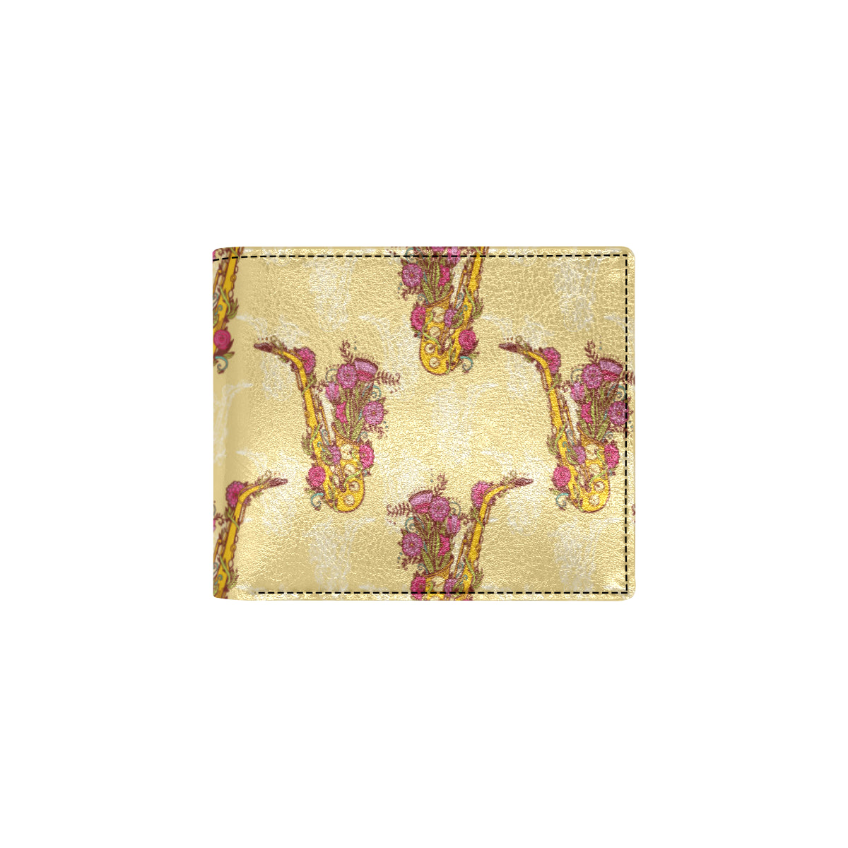 Saxophone Pattern Print Design 04 Men's ID Card Wallet