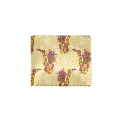 Saxophone Pattern Print Design 04 Men's ID Card Wallet