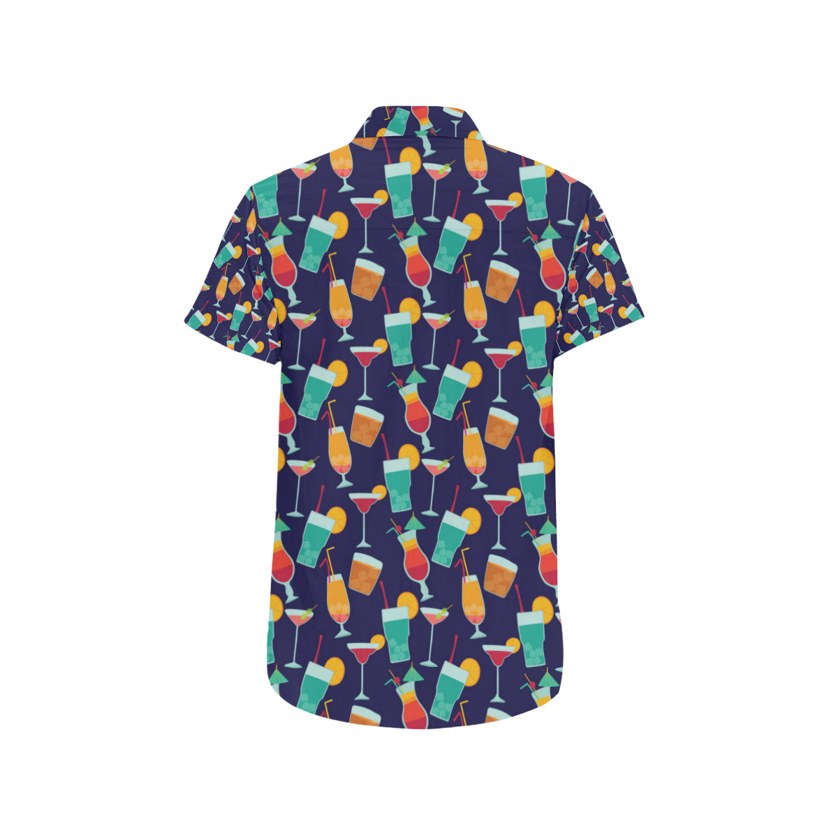 Cocktail Pattern Print Design 06 Men's Short Sleeve Button Up Shirt