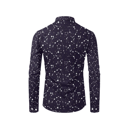 Zodiac Star Pattern Design Print Men's Long Sleeve Shirt