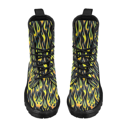 Flame Fire Yellow Pattern Women's Boots