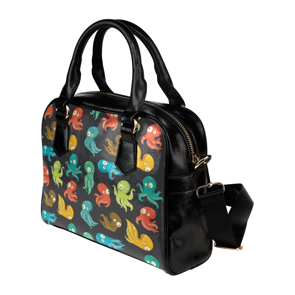 Octopus Pattern Print Design A01 Shoulder Handbag